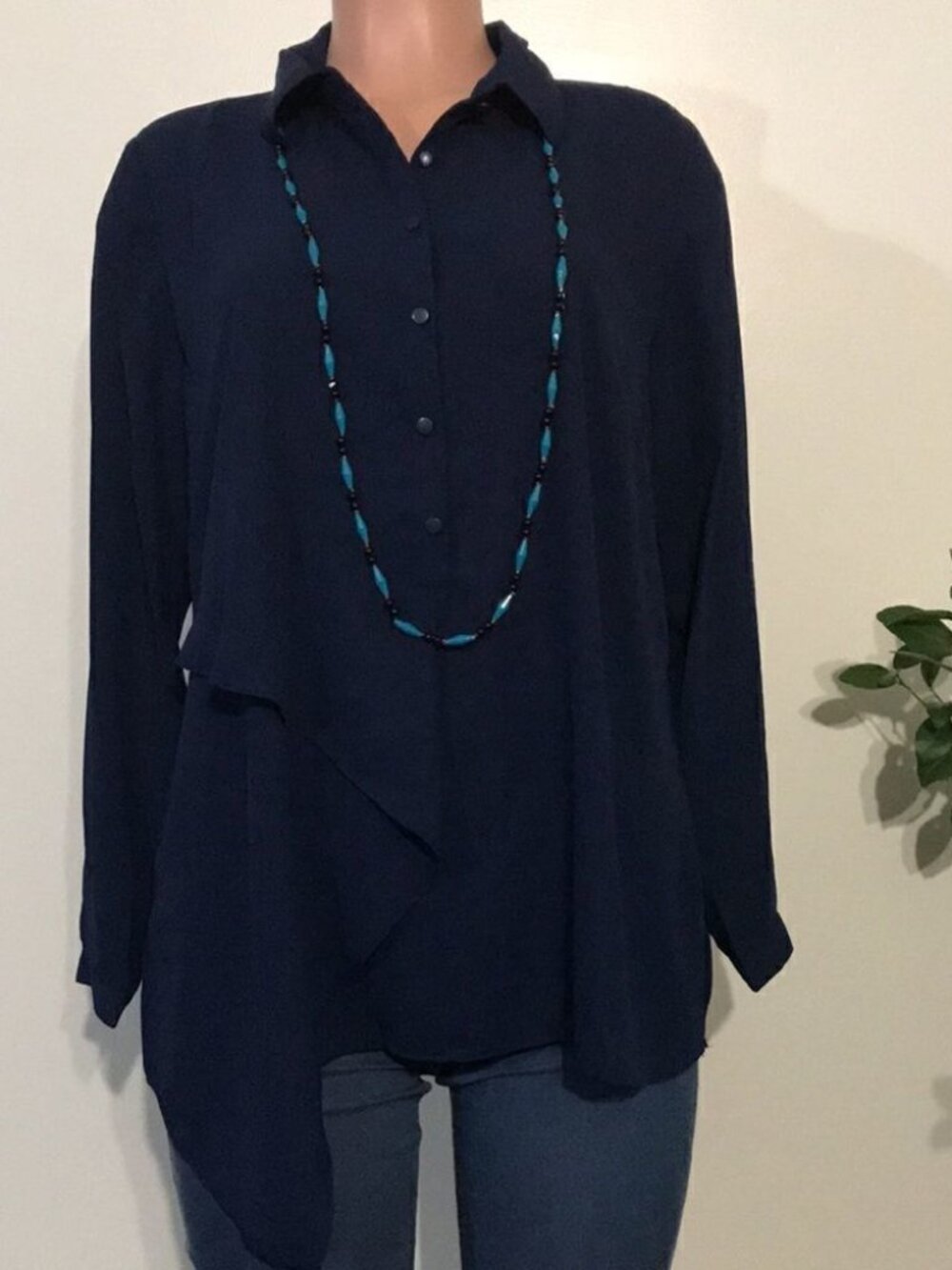 Joan Rivers Flowy Tunic w/ Draped Front Panel